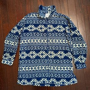 Vintage Alpine Snowflake Fleece Full Zip Jacket